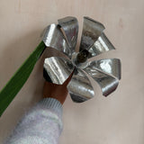 Pair 1950s Italian silver plated flower shape wall lights