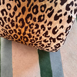 1960s leopard print scroll bench