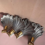 1970s Italian large silver shell wall lights (sold separately)