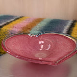 Large 1960s Murano pink glass heart bowl