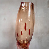Chunky peach/ orange Murano dotty vase.