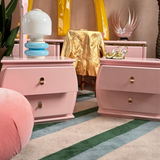 Pair of 1980s pink Italian bedside drawers