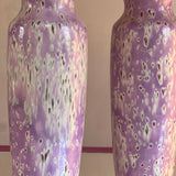 Pair of American 1960s lilac splattered vases.