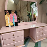 1980s Pink Italian vanity desk