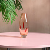 1980s Pink Italian dining table with chrome legs